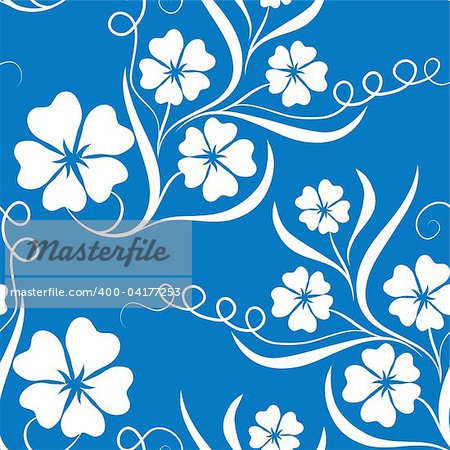 illustration drawing of beautiful white flower in blue background