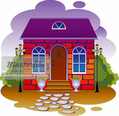 Cottage. Vector illustration. EPS 8, AI, JPEG