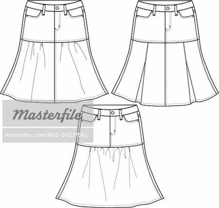 lady fashion skirts in 3 style