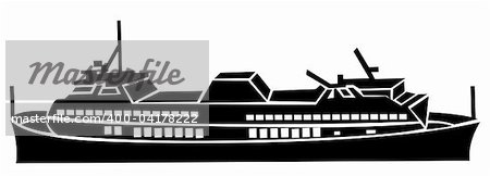 drawing of ship in a white background