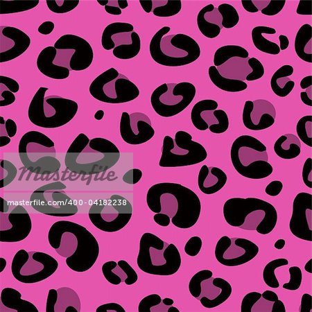 Seamless tiling animal print of leopard skin. Vector background pattern of wild animal.