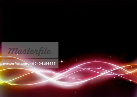 Vector illustration of  futuristic abstract background resembling motion blurred neon light curves