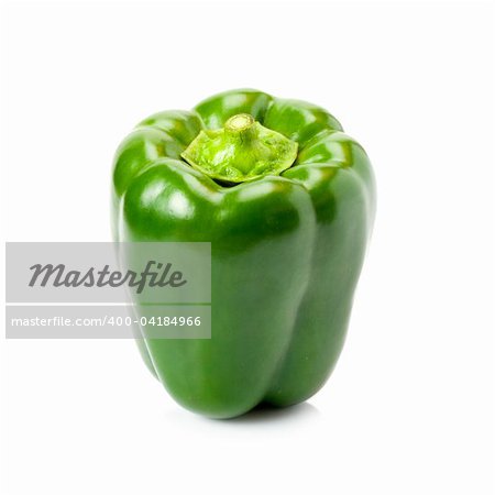 picture of a green pepper isolated on white