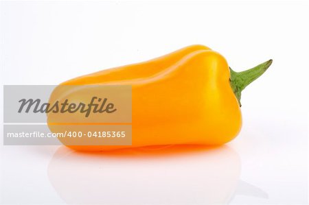 Yellow Baby Bell Pepper on White Background