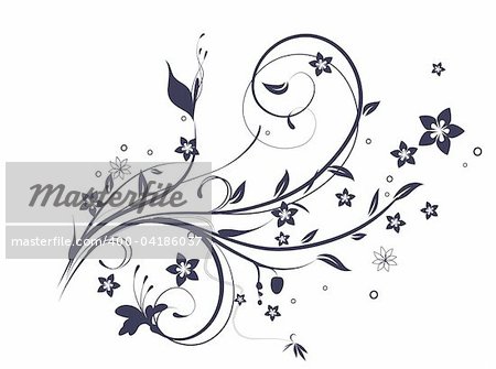 Vektor-Illustration von wirbelnden gedeiht dekorative Floral Background