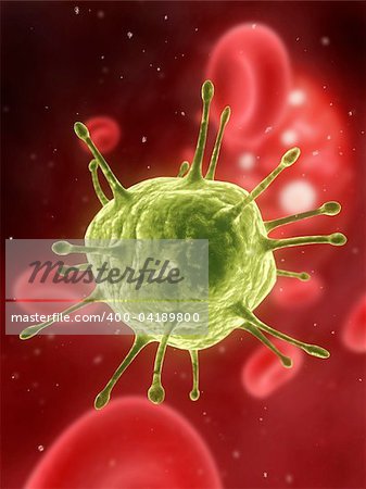 3d rendered close up of some isolated viruses in an artery