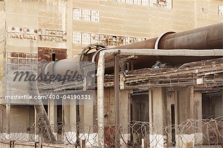 Old Ukrainian plant of cement production