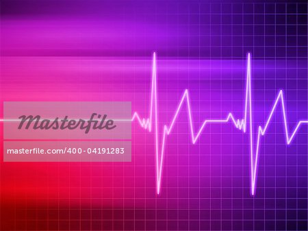 3d rendered illustration of heartbeat on a colorful background