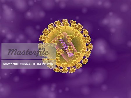 3d rendered illustration of an isolated hi virus