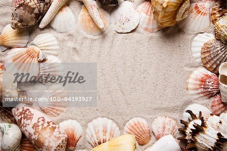 Sands, messages, shells and frame.