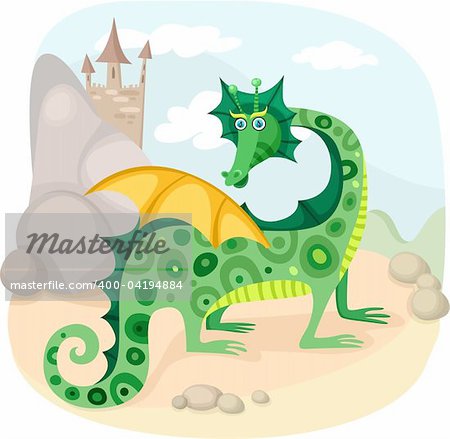 vector illustration of a cute fairy dragon
