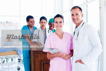 Portrait of a diverse medical team at work in hospital