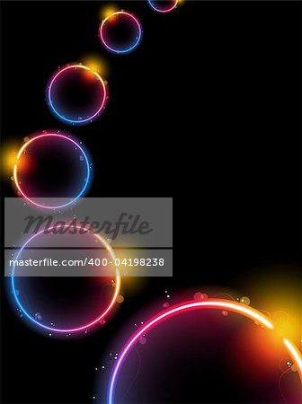 Rainbow Circle Background with Sparkles and Swirls. Editable Vector Illustration