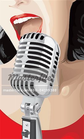 Pop Singer (editable vector or jpeg image)