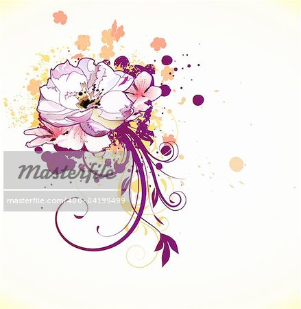 Vektor-Illustration des Grunge Floral dekorativen Hintergrund