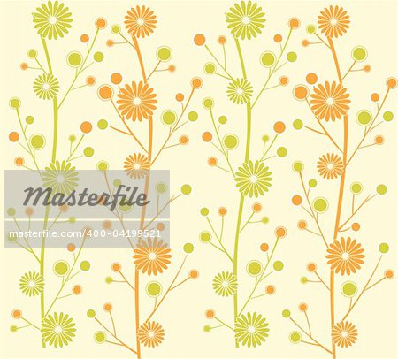 a beautiful drawing of flower pattern on a yellow background