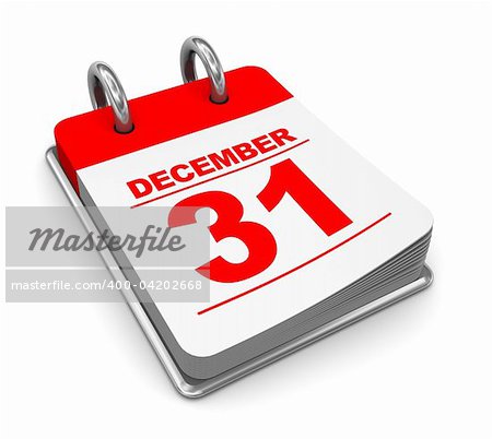 3d illustration of calendar over white background