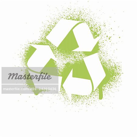 Drawing recycle symbol vector illustration