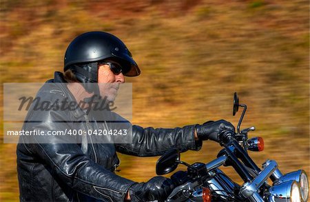 Man enjoys his Sunday afternoon ride on his motorbike