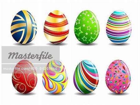 Bright colorful easter eggs