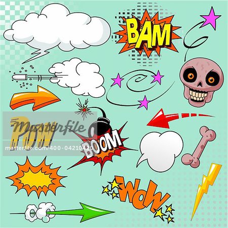 Big set of comic elements for your design