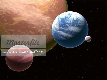 Beautiful majestic space - 3d render