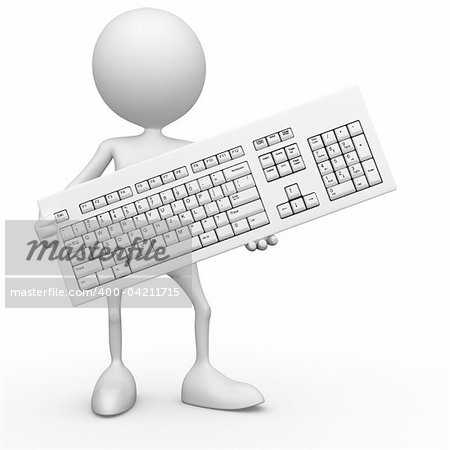 My keyboard. 3d images isolated on white background.