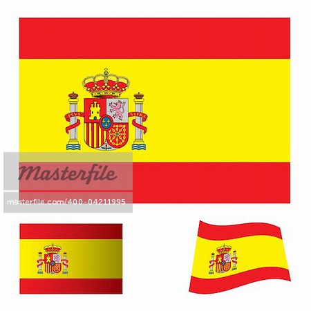 spanish flag icon with red and yellow stripes and variation