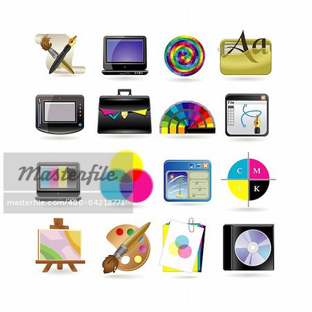 Graphic design icon set