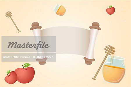 illustration of vector template template with honey and apple