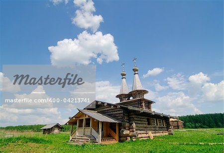Authentic Russian wooden church