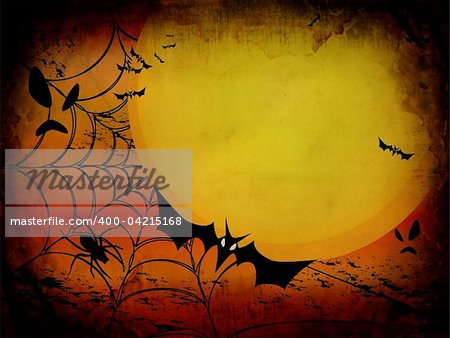 Grunge halloween card or background in orange and red design. Vector also available