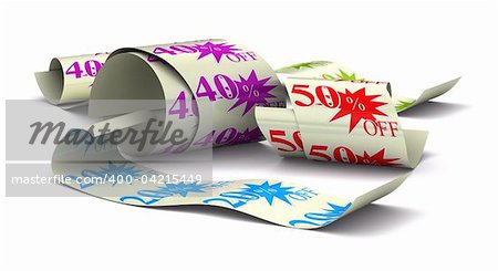 three special offer stickers isolated over a white background