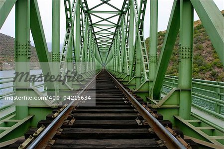 rail train on a bridge