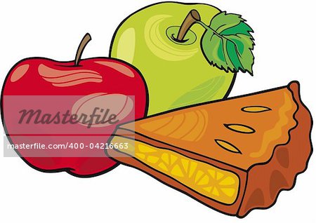 Illustration of apples and apple pie