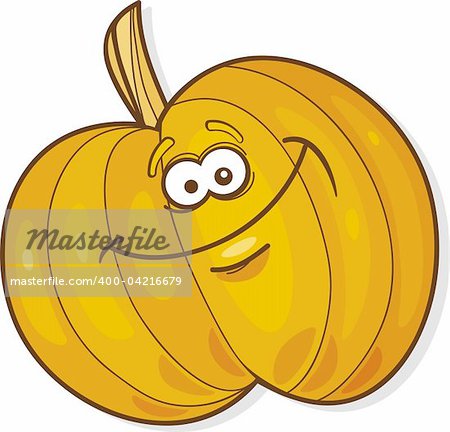 Cartoon illustration of happy pumpkin