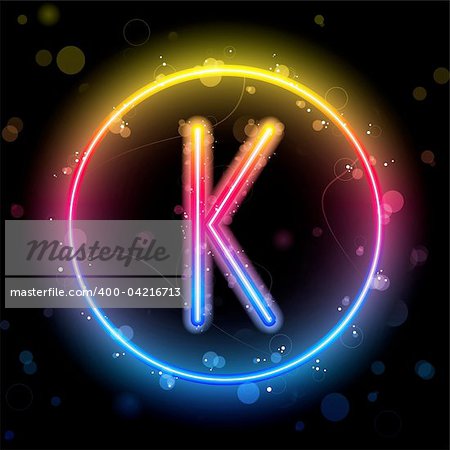 Vector - Alphabet Rainbow Lights in Circle Button Vector - Alphabet Rainbow Lights in Circle Button