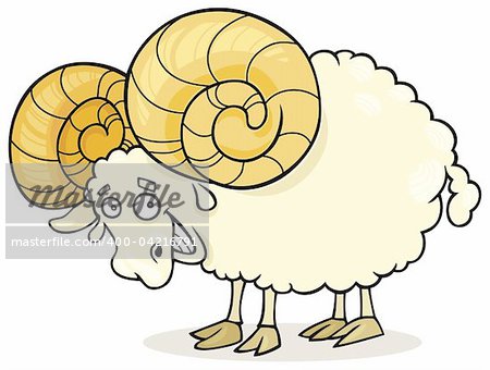 Cartoon illustration of zodiac aries