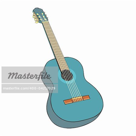 fully editable vector illustration of classic guitar