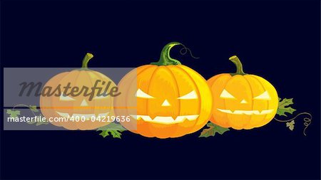 Halloween scary pumpkins, illustration for Halloween holiday