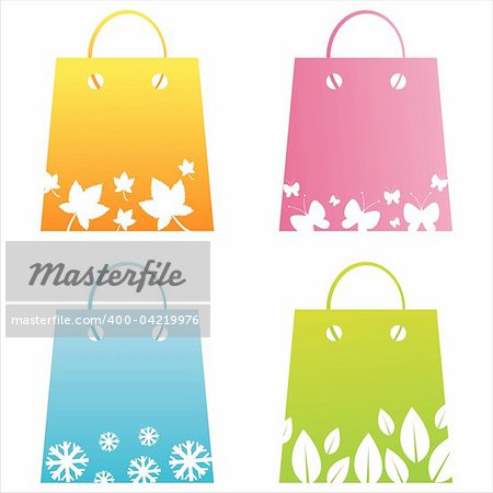 set of 4 seasonal shopping bags
