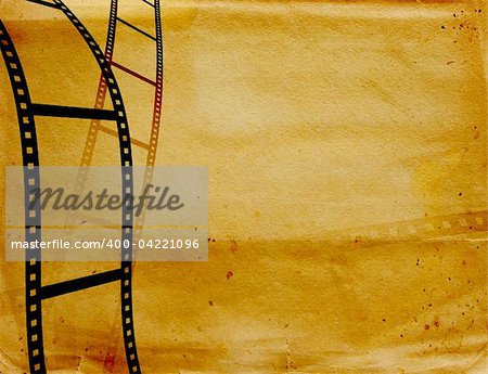 Grunge background with filmstrip. Paper texture