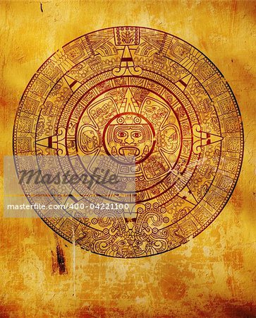 Maya-Kalender auf alten Mauer