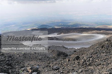 Winding road to Mount Etna, Sicily