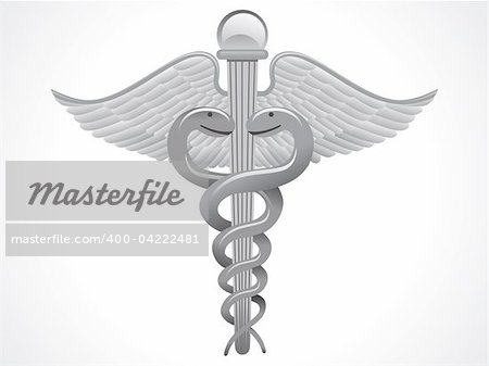 abstract silver caduceus sign vector illustration