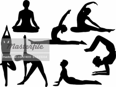 yoga silhouette collection - vector
