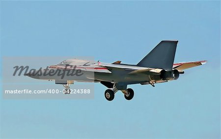 French made Dassault Mirage F 111 fighter bomber in flight.