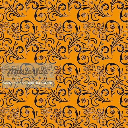 Seamless floral background of orange and white. Vector illustration. Vector art in Adobe illustrator EPS format, compressed in a zip file. The different graphics are all on separate layers so they can easily be moved or edited individually. The document can be scaled to any size without loss of quality.