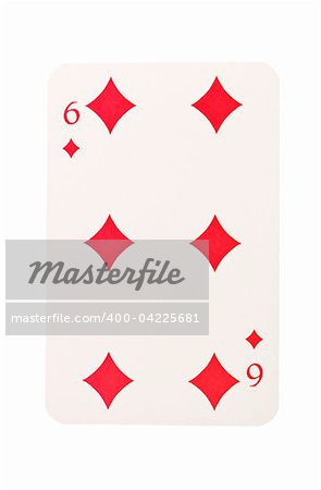 Six of Diamonds isolated on white background