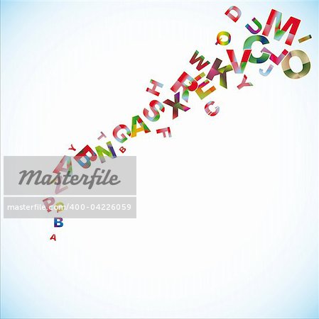 Abstract vector background with colored letters